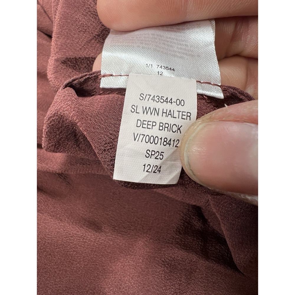 NWT Banana Republic Matte Silk Halter Maxi‎ Dress In Deep Brick Size 12 - Picture 10 of 11